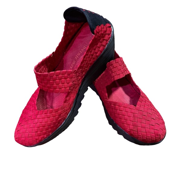 BERNIE MEV. LULIA BASKET WEAVE WEDGE SHOES SIZE 40 (9) US MARY JANE STYLE